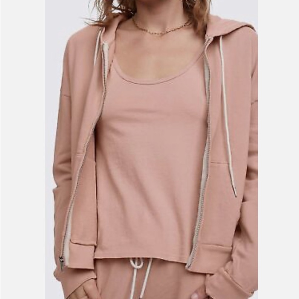 Mate The Label Organic Cotton Terry Full-Zip Hoodie - MEDIUM Terracotta